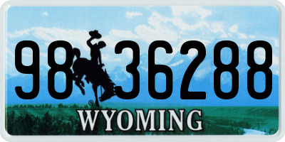 WY license plate 9836288