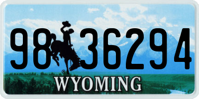 WY license plate 9836294