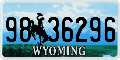 WY license plate 9836296