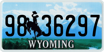 WY license plate 9836297