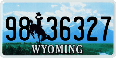 WY license plate 9836327