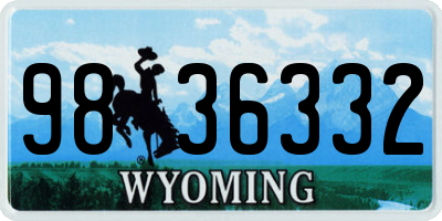 WY license plate 9836332