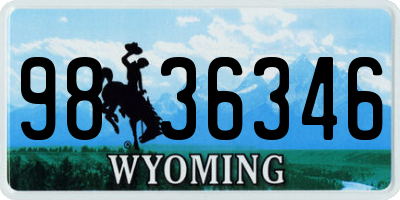 WY license plate 9836346