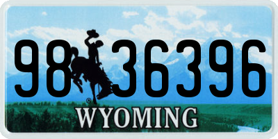 WY license plate 9836396