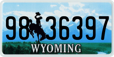 WY license plate 9836397