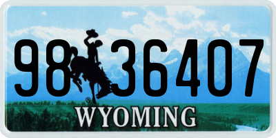 WY license plate 9836407