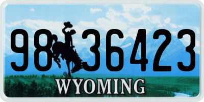 WY license plate 9836423