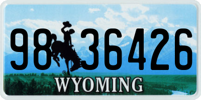 WY license plate 9836426