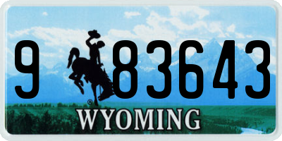 WY license plate 983643