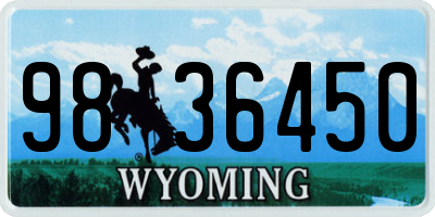 WY license plate 9836450