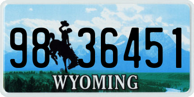 WY license plate 9836451
