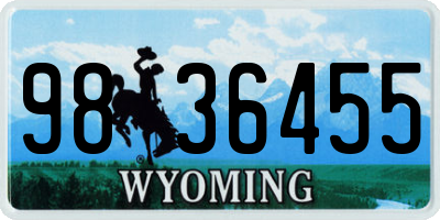 WY license plate 9836455