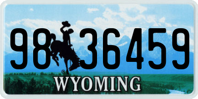 WY license plate 9836459