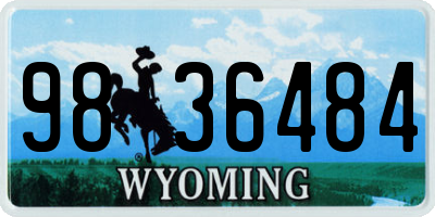 WY license plate 9836484