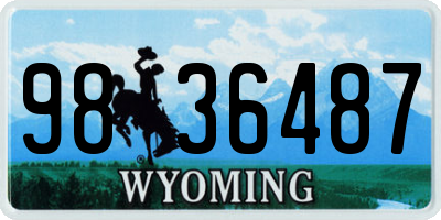 WY license plate 9836487
