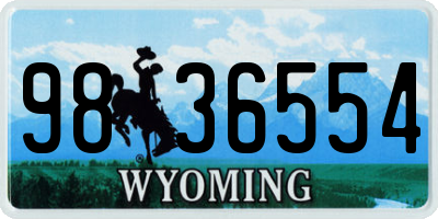 WY license plate 9836554