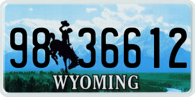 WY license plate 9836612