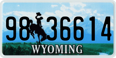 WY license plate 9836614