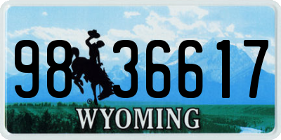 WY license plate 9836617