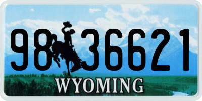WY license plate 9836621