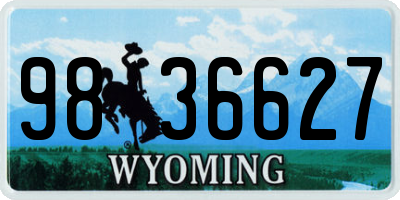 WY license plate 9836627