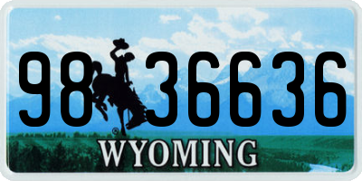 WY license plate 9836636