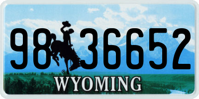 WY license plate 9836652