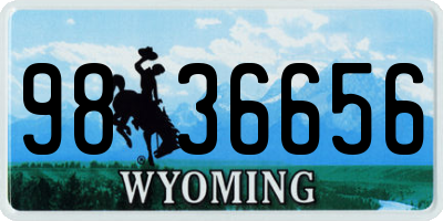 WY license plate 9836656