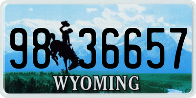 WY license plate 9836657