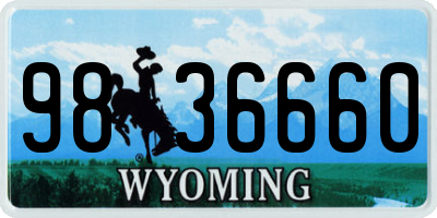 WY license plate 9836660