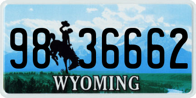 WY license plate 9836662