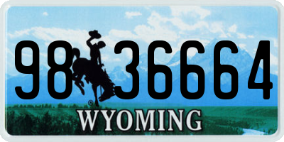 WY license plate 9836664