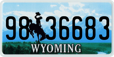 WY license plate 9836683