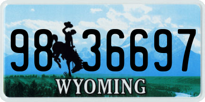 WY license plate 9836697