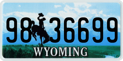 WY license plate 9836699