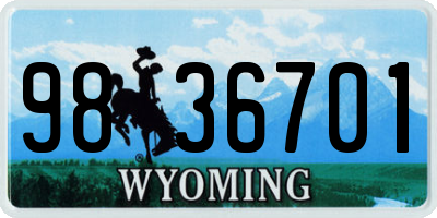 WY license plate 9836701