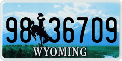 WY license plate 9836709