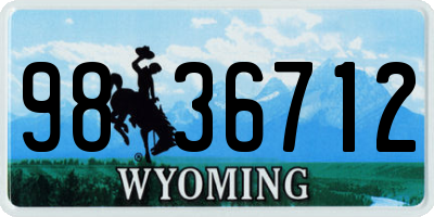 WY license plate 9836712