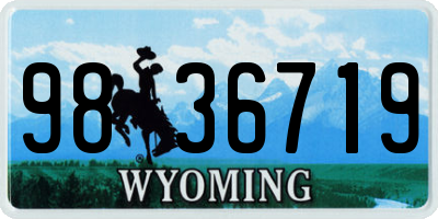 WY license plate 9836719