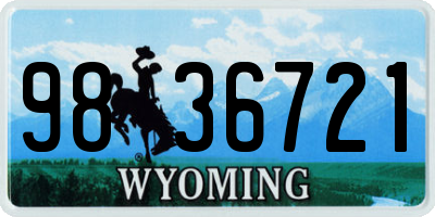 WY license plate 9836721