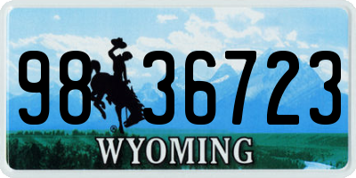 WY license plate 9836723