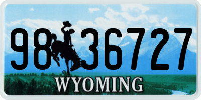 WY license plate 9836727