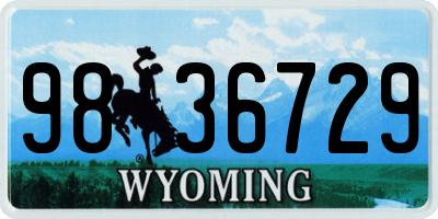 WY license plate 9836729