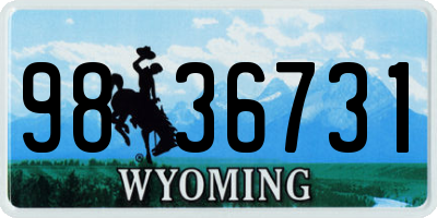 WY license plate 9836731
