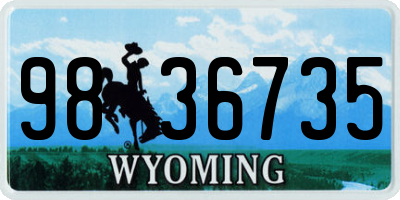 WY license plate 9836735