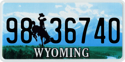 WY license plate 9836740