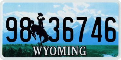 WY license plate 9836746