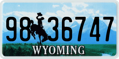 WY license plate 9836747
