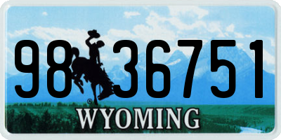 WY license plate 9836751