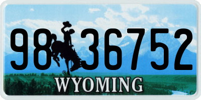 WY license plate 9836752